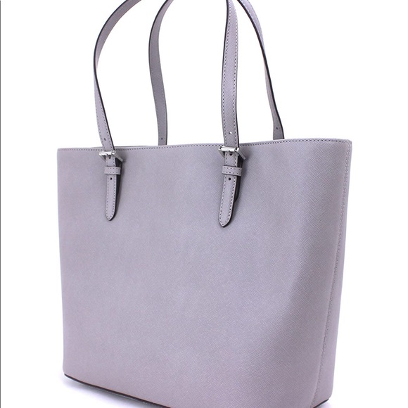 ❌SOLD❌Michael Kors Jet Set Tote Leather Grey Silver Bag - Picture 2 of 16
